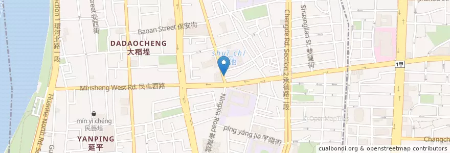 Mapa de ubicacion de 豆花莊 en تایوان, 新北市, تایپه, 大同區.