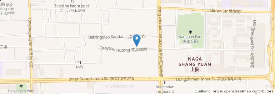 Mapa de ubicacion de 百合素食 en 중국, 베이징시, 허베이성, 东城区.