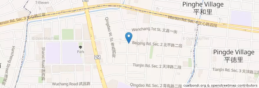 Mapa de ubicacion de 85度C en Taïwan, Taichung, 北屯區, 北區.
