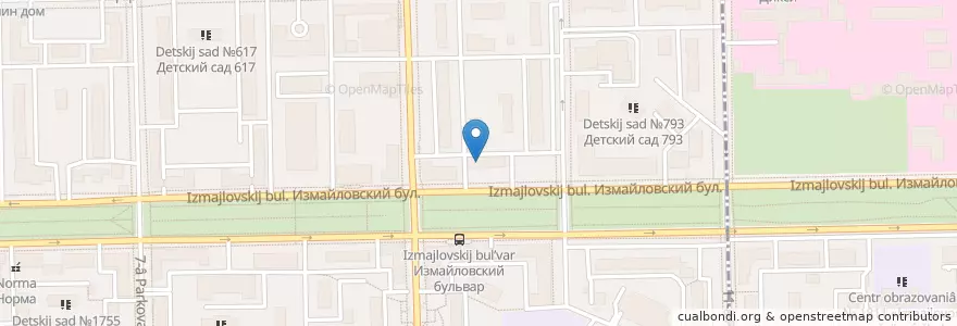 Mapa de ubicacion de Карамелия en Russia, Distretto Federale Centrale, Москва, Восточный Административный Округ, Район Измайлово.