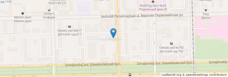 Mapa de ubicacion de Автошкола №1 en 러시아, Центральный Федеральный Округ, Москва, Восточный Административный Округ, Район Измайлово.