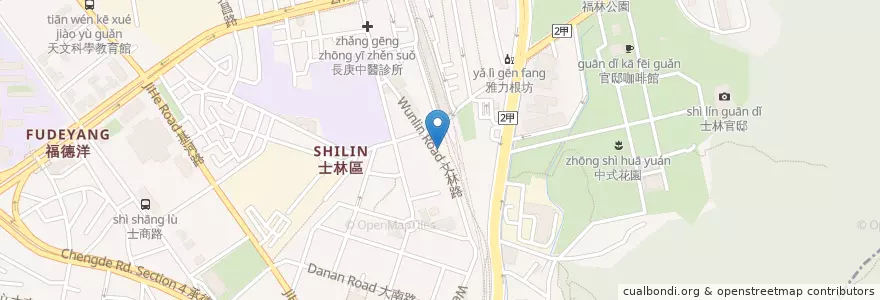 Mapa de ubicacion de 看電車咖啡館 en 臺灣, 新北市, 臺北市, 士林區.