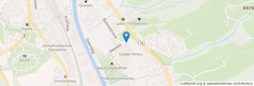Mapa de ubicacion de Post Zustellstelle en Svizzera, San Gallo, Wahlkreis Toggenburg, Wattwil.
