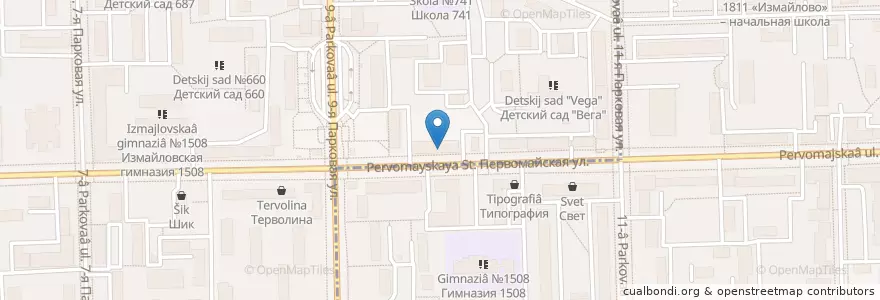 Mapa de ubicacion de ЮниКредит Банк en Rússia, Distrito Federal Central, Москва, Восточный Административный Округ, Район Измайлово.