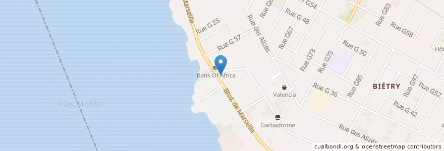Mapa de ubicacion de Station Shell Bietry en Côte D’Ivoire, Abidjan, Marcory.
