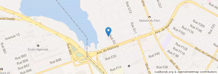 Mapa de ubicacion de Station Shell Marcory Résidentiel en Кот-Д’Ивуар, Абиджан, Marcory.
