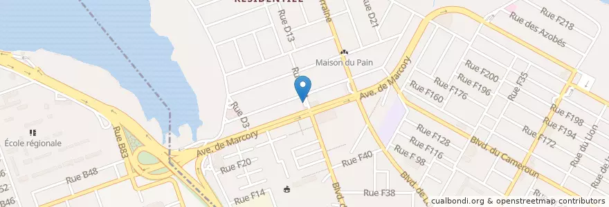 Mapa de ubicacion de Station Service Total Marcory Résidentiel en Costa De Marfil, Abiyán, Marcory.