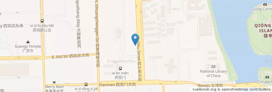 Mapa de ubicacion de 民福居烤鸭店 en Chine, Pékin, Hebei, 西城区.