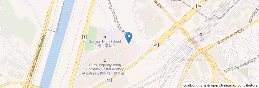 Mapa de ubicacion de 신한은행 중앙유통단지점 en South Korea, Seoul, Guro-Gu, Guro 2(I)-Dong.