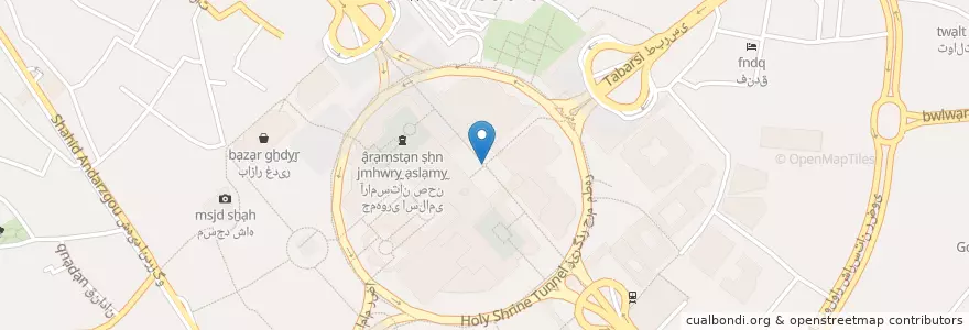 Mapa de ubicacion de سقاخانه اسماعیل طلایی en Irán, Jorasán Razaví, شهرستان مشهد, مشهد, بخش مرکزی شهرستان مشهد.