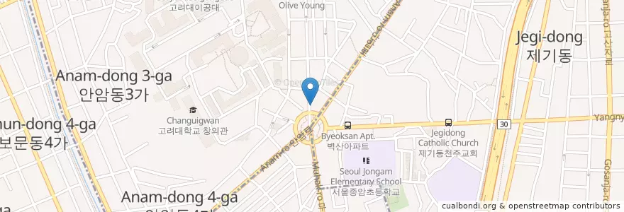 Mapa de ubicacion de Cafe Cantata en 大韓民国, ソウル, 東大門区.