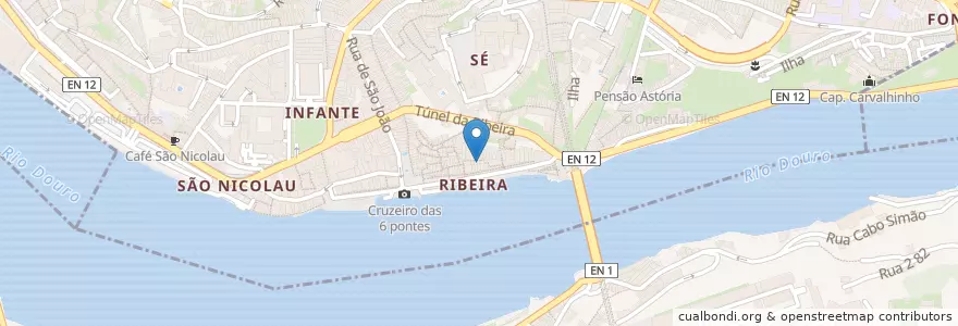 Mapa de ubicacion de Muralha da Barca en 포르투갈, 노르트 지방, 포르투, Área Metropolitana Do Porto, Porto, Vila Nova De Gaia, Santa Marinha E São Pedro Da Afurada.