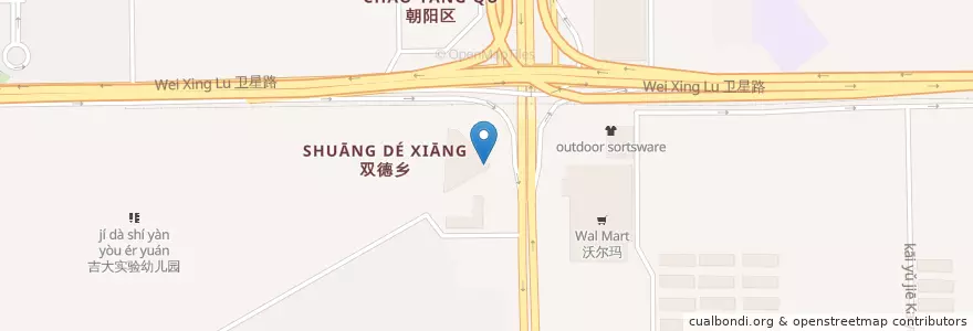Mapa de ubicacion de Burger King en China, Jilin, 长春市, 朝阳区, 双德乡.