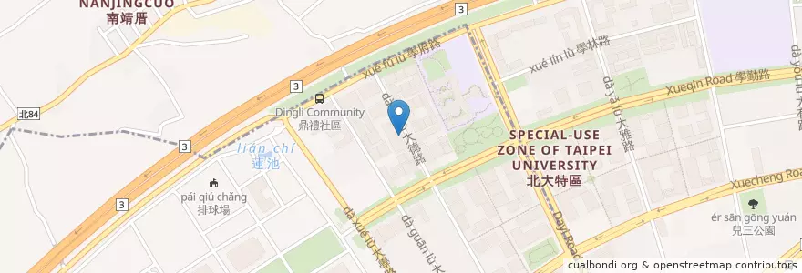 Mapa de ubicacion de 丐幫滷味 北大分舵 en Taiwan, Neu-Taipeh, Shulin.