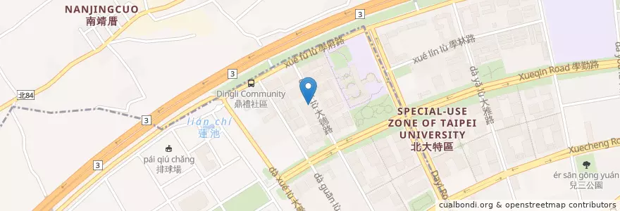 Mapa de ubicacion de 甘泉魚麵 三峽北大店 en Taiwán, Nuevo Taipéi, 樹林區.