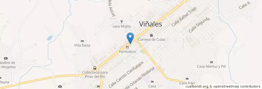 Mapa de ubicacion de 모네다 식당(음료는 쿡) en 쿠바, Pinar Del Río, Viñales.