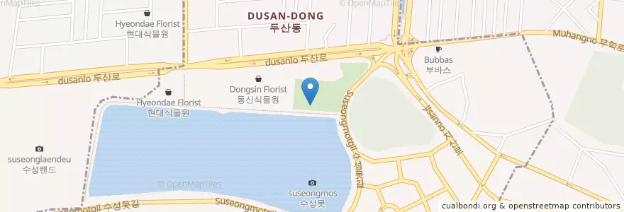 Mapa de ubicacion de 두산동 en Güney Kore, Daegu, 수성구, 두산동.