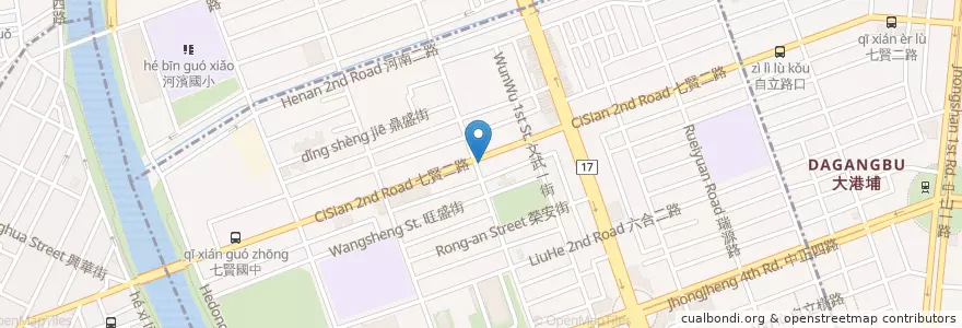 Mapa de ubicacion de 太師傅 en تايوان, كاوهسيونغ, 前金區.