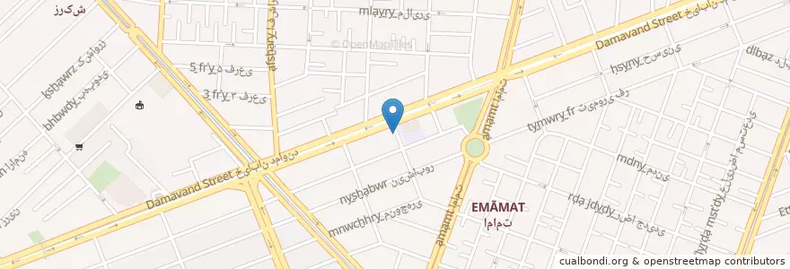 Mapa de ubicacion de داروخانه شبانه روزی en イラン, テヘラン, شهرستان تهران, テヘラン, بخش مرکزی شهرستان تهران.