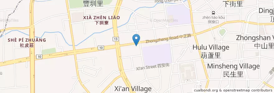 Mapa de ubicacion de 兆豐國際商業銀行 en 타이완, 타이중 시, 펑위안 구.