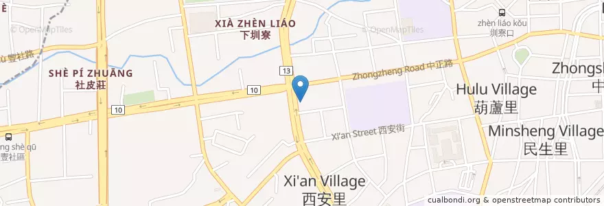 Mapa de ubicacion de 合作金庫商業銀行 en تایوان, تایچونگ, 豐原區.
