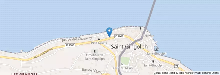 Mapa de ubicacion de Chez Rose Marie en Francia, Francia Metropolitana, Auvergne-Rhône-Alpes, Alta Savoia, Tonone, Saint-Gingolph.