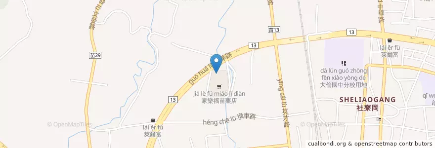 Mapa de ubicacion de 小蒙牛 en 타이완, 타이완성, 먀오리 현, 먀오리시.