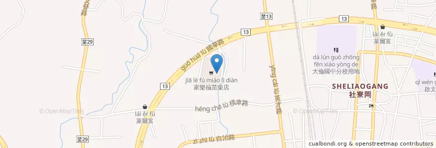 Mapa de ubicacion de 麥當勞 en 타이완, 타이완성, 먀오리 현, 먀오리시.