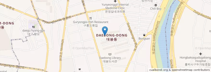 Mapa de ubicacion de 대봉동 en كوريا الجنوبية, ديغو, 중구, 대봉동.