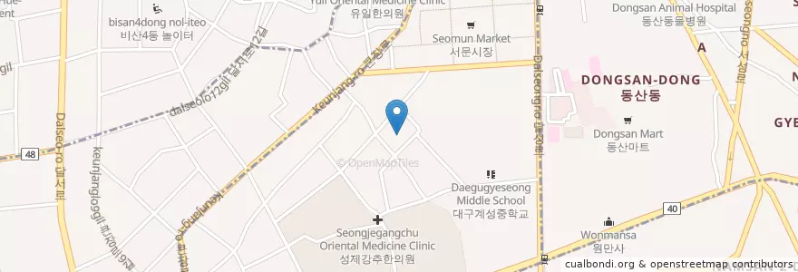 Mapa de ubicacion de Daesin-dong en Südkorea, Daegu, Jung-Gu, Daesin-Dong.