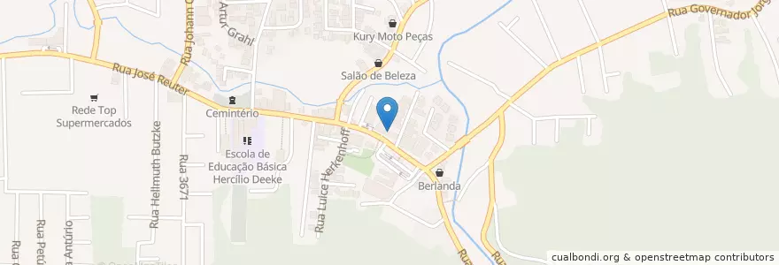 Mapa de ubicacion de Cirurgião Dentista Doutor Giovanni Alessandro dos Santos en البَرَازِيل, المنطقة الجنوبية, سانتا كاتارينا, Região Geográfica Intermediária De Blumenau, Microrregião De Blumenau, بلوميناو.
