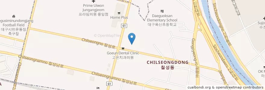 Mapa de ubicacion de 칠성동 en Corea Del Sur, Daegu, 북구, 칠성동.