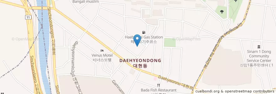 Mapa de ubicacion de 대현동 en Corea Del Sur, Daegu, 북구, 대현동.