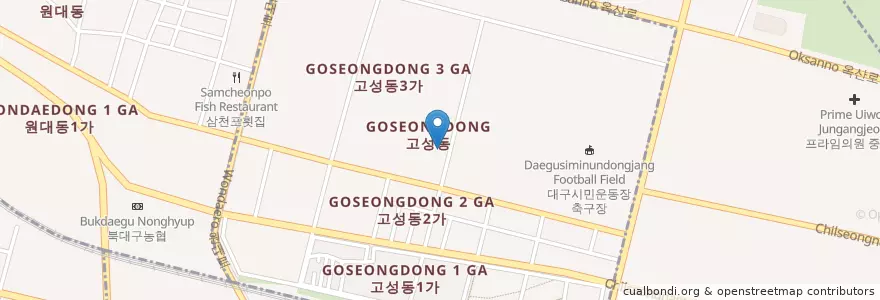 Mapa de ubicacion de 고성동 en Corea Del Sud, Daegu, 고성동.