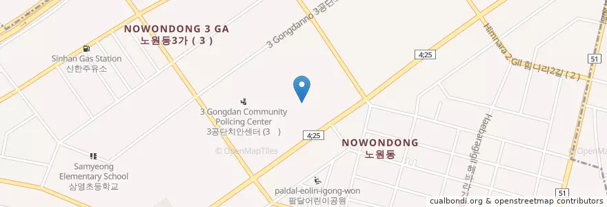 Mapa de ubicacion de 노원동 en Güney Kore, Daegu, 북구, 노원동.