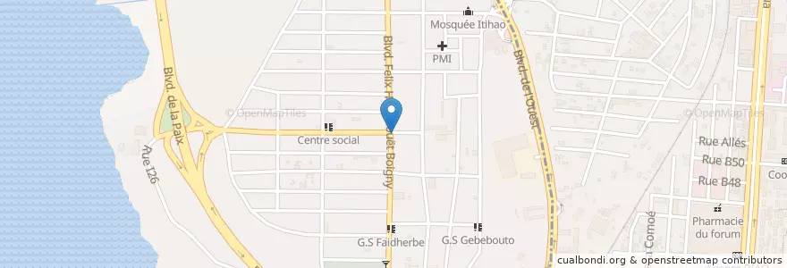 Mapa de ubicacion de MaxiPlus C@binet en Côte D’Ivoire, Abidjan, Attécoubé.