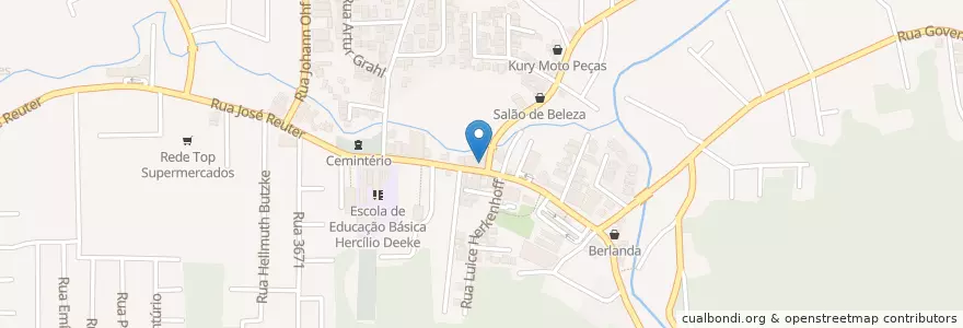 Mapa de ubicacion de Laboratório de Pesquisas Clínicas e Biológicas Santo Antônio en البَرَازِيل, المنطقة الجنوبية, سانتا كاتارينا, Região Geográfica Intermediária De Blumenau, Microrregião De Blumenau, بلوميناو.