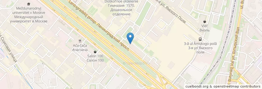 Mapa de ubicacion de Школа танцев 5Life en روسيا, Центральный Федеральный Округ, Москва, Район Беговой.