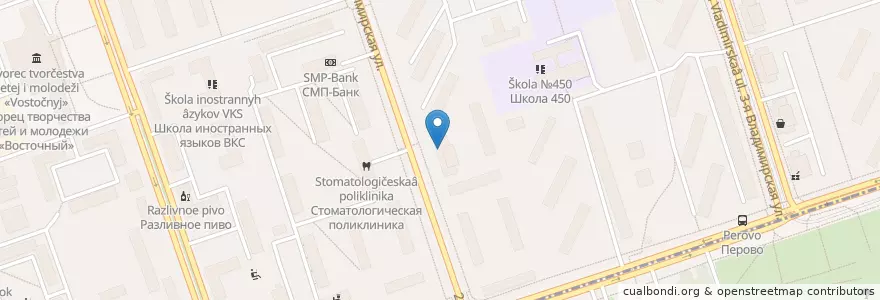 Mapa de ubicacion de Фармадар en ロシア, 中央連邦管区, モスクワ, Восточный Административный Округ, Район Перово.