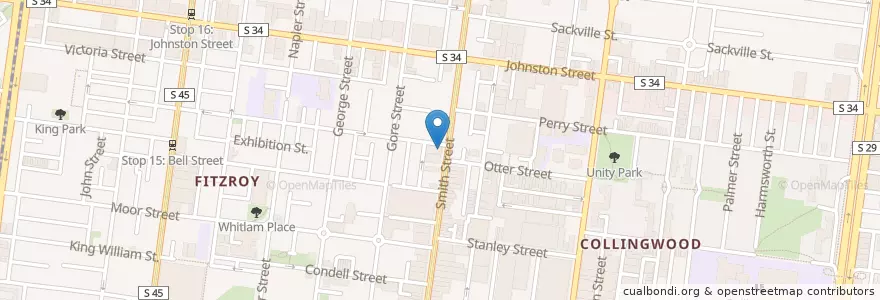 Mapa de ubicacion de Nando's en オーストラリア, ビクトリア, City Of Yarra.