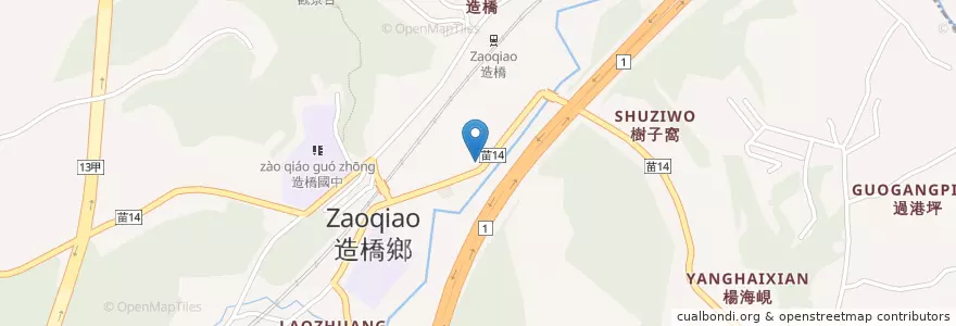 Mapa de ubicacion de 苗栗縣造橋鄉戶政事務所 en 台湾, 台湾省, 苗栗県, 造橋郷.