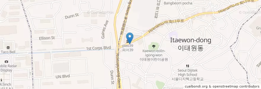 Mapa de ubicacion de 파스구찌 en Corée Du Sud, Séoul, 용산구, 용산2가동.