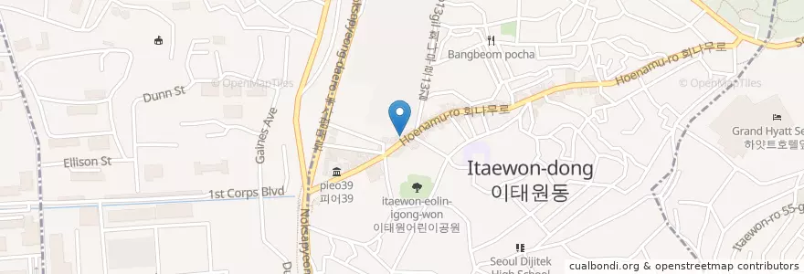 Mapa de ubicacion de 12 BAR en 대한민국, 서울, 용산구, 용산2가동, 이태원2동.