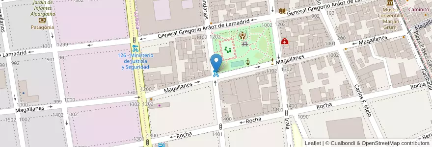 Mapa de ubicacion de 397 - Plaza Matheu en Аргентина, Буэнос-Айрес, Comuna 4, Буэнос-Айрес.
