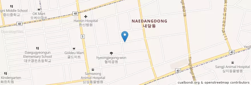 Mapa de ubicacion de 내당동 en Korea Selatan, Daegu, 서구, 달서구, 내당동.
