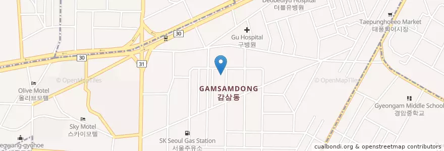 Mapa de ubicacion de 감삼동 en كوريا الجنوبية, ديغو, 달서구, 감삼동.