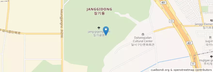 Mapa de ubicacion de 장기동 en 대한민국, 대구, 달서구, 장기동.