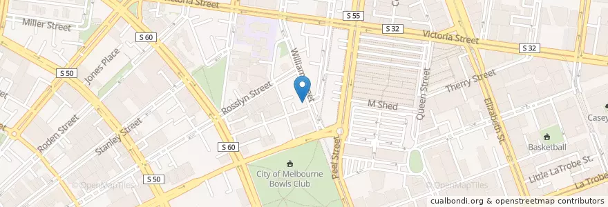 Mapa de ubicacion de Royal Standard Hotel en Australia, Victoria, City Of Melbourne.