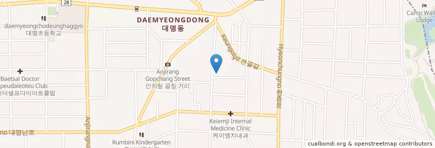 Mapa de ubicacion de 대명동 en Республика Корея, Тэгу, 남구, 대명동.