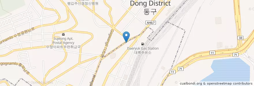 Mapa de ubicacion de Dong-gu en South Korea, Busan, Dong-Gu.